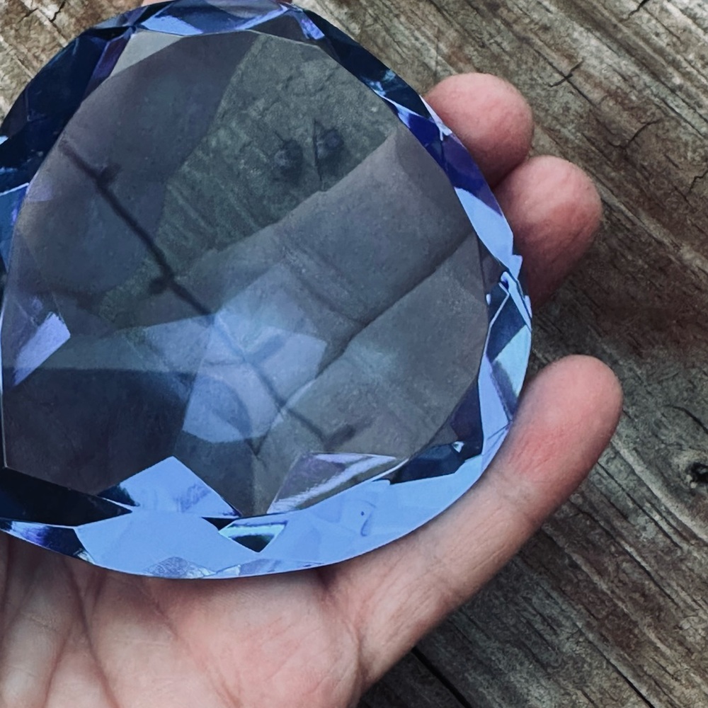 Blue Faceted Teardrop Crystal 3” - Picture 7 of 11